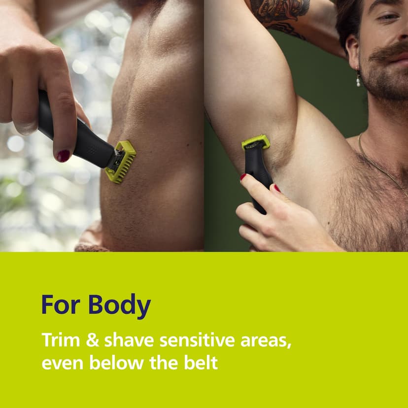 Philips OneBlade Pro 360 Face & Body Electric Beard Trimmer, Shaver and Bodygroomer With 360 Blades, Bodygrooming Kit, Charging Stand and Travel Case - 3
