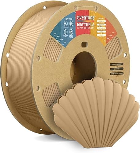OVERTURE Filament PLA Matte 1.75mm Marron Clair, 1kg(2,2l…