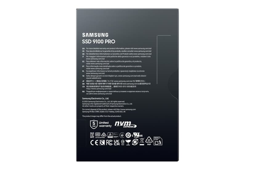Samsung Memory MZ-VAP1T0BW 9100 PRO 1TB Internal SSD, PCIe 5.0 x4, NVMe 2.0, SSD Designed for Pros & Gamers, Compatible with PC & Laptops, 5 Year Limited Warranty (UK Version) - 6