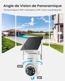 ieGeek 2K/3MP 360° PTZ Security Camera Outdoor Wireless with Removable Solar Panel,Continuous Power 2.4G WIFI CCTV Camera,PIR Motion Detection,Color Night Vision,APP Alert,IP65,Alexa Compatible - 3