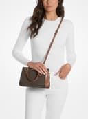 Michael Kors Marilyn Small Signature Logo Messenger Bag Brown PVC - 2