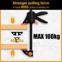 TOOLMAYS 2pcs 150 mm Clamps for Woodwork with Connector, Splicable to 620mm as Spreader, 100kg Max Load Wood Clamps Quick Grip, One-Handed Clamp, Ratchet Clamp for Long Woodworking Workpieces - 3
