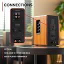 Audizio KS01B Active Bluetooth Bookshelf Speakers, 120W HiFi Home Audio Set, Wood Finish, Optical & RCA Inputs, USB Playback, Wireless Remote, Bass & Treble Controls, Compact Stereo Speakers - 8
