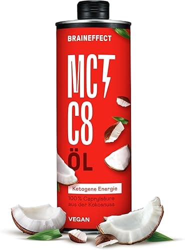 BRAINEFFECT Huile MCT 100% C8 - Qualité allemande - Huile…