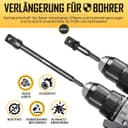 6 Piece Impact Socket Adapter Set, 3" & 6" Hex Extension, 1/4", 3/8", 1/2" Drive, for Power Drill and High Torque Impact Wrench - 5