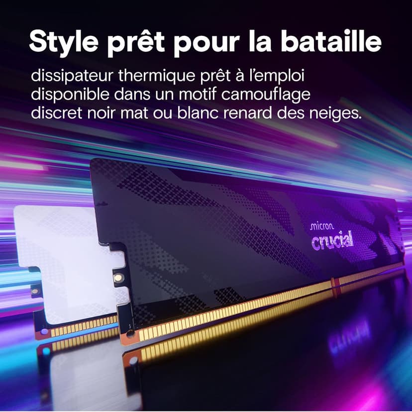 Crucial Pro DDR5 RAM 32GB Kit (2x16GB) 6400MHz CL32, Overclocking Deskop Computer Gaming Memory, Intel XMP 3.0 / AMD EXPO, Black - CP2K16G64C32U5B - 5