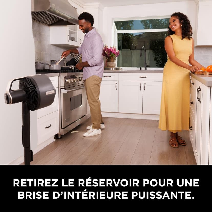 Shark FlexBreeze Pro Mist Ventilateur intérieur/extérieur sans fil, Brumisateur portable, Portée 20 m, Sur pied ou de table, 5 vitesses, Silencieux, Télécommande, Gris Charbon FA300EU - 9