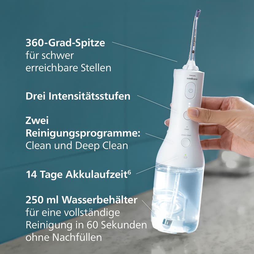 Philips Power Flosser 3000 Cordless HX3826/31 Dental Jet - White - 3