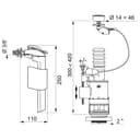 Wirquin 10724038 Chasse d'eau wc complète mécanisme wc double chasse MW2 & robinet flotteur à alimentation latérale F90, gris et rouge - 5