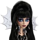 Monster High Elvira Maîtresse des ténèbres Poupée à Collectionner avec Robe en Similicuir Noir, Cape Chauve-Souris Scintillante et Accessoires Haut de Gamme, HYV99 - 6