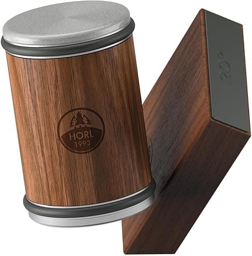 HORL 2 Walnut Rolling Knife Sharpener - Kitchen Sharpener for Razor Sharp Edges Made in Germany - Easy Knife Sharpening Kit Roller with Magnetic Holder with 15 & 20 Degrees
