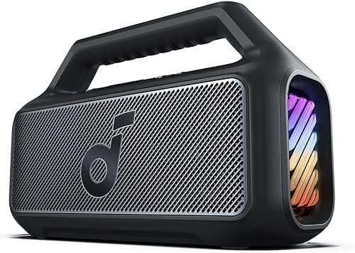 Soundcore Enceinte Bluetooth puissante Boom 2, Son de 80 W avec Caisson de Basse et BassUp 2.0, 24h, IPX7, USB-C, Bluetooth 5.3, Enceinte Portable, Le Camping, la Plage et Le Jardin