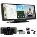 Wireless Car Stereo for Apple CarPlay and Android Auto, 10.26 Inch Touch Screen Car Radio with 4K Dashcam Front and Rear Camera 1080P HD/Bluetooth/FM/AUX/64G TF/Mirror Link/Voice Control/GPS - 1