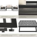 tectake® Ensemble Salon de Jardin Exterieur 4 Personnes en Aluminium Canapé 2 Places 2 Fauteuil Salon et 1 Table de Jardin, Coussins Inclus, Mobilier Amenagement Balcon Terrasse Veranda - 5