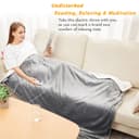 Mia&Coco Electric Heated Blanket Throw Flannel Sherpa Fast Heating 120x160cm, 10 Heat Levels & Up-to-9-Hours Auto-Off Timer & LED Display, for Home Office Use, Machine Washable, ETL Certified, Gray - 7