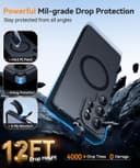 CANSHN Coque Magnétique pour Samsung Galaxy S25 Ultra(6,9 Pouces), [Protection Complète de l'appareil Photo] Housse Fond Mat Translucide,Noir - 6