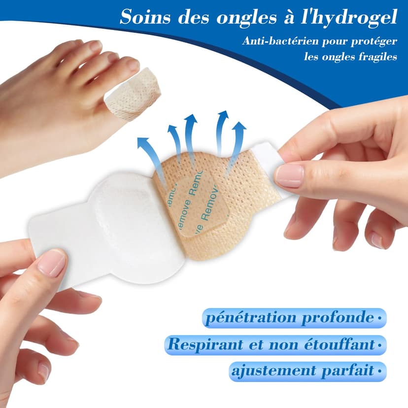 21 Pièces Fungal nail patches Mycose ongles des pieds Pansements Patches de réparation des ongles fongiques Réparer abîmés patches antifongiques ongle pieds Pour hommes et femmes (1 pack) - 4
