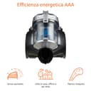 Amazon Basics 15KC-71EU4 Aspirateur sans Sac à Cylindre, Puissant pour Sols Durs et Tapis, Filtre Hepa, Compact et Léger, 700 W, 1,5 L, Noir/Bleu - 2