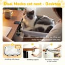 CATISM Cat Window Bed & Cat Desk Bed 2-in-1, Soft Removable Hammock for Indoor Cats, Up to 18kg Weight Capacity with Ventilated Mesh, All-Season Use, Sturdy Frame & Suction Cups - 5