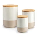 vancasso Sabine 3 Barattoli di Cucina Ermetici con Coperchio, Barattoli per Sale Zucchero Caffè in Gres, Vasetti Cucina per Caffè/Tè/Zucchero/Spezie/Farina/Fagioli, 20 OZ / 40 OZ / 80 OZ - 1