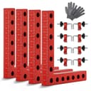 90 Degree Right Angle Positioning Clamp, Aluminum Alloy Right Angle Square Clamps 14 cm/5.5 inch Professional Woodworking Tools Carpentry Equipment for Picture Frames Cabinet Drawers - 4 Sets - 1