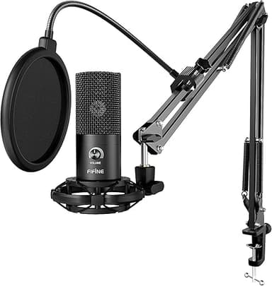 FIFINE Streaming Microphone PC with Arm, USB Microphone P…