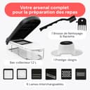 Fullstar Coupe Legumes Multifonctions et Mandoline - Trancheur ou Découpe Cube Oignons Carottes Concombres Frites Fruits - Rapeuse Legume et Fromage - Cuisine Accessoires (Compact 6-en-1 Blanc) - 8