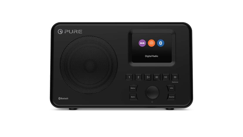 Pure Elan One Radio Dab+ Portable avec Bluetooth 5.0 (Radio Dab et FM, écran TFT, 20 Stations mémorisées, 3 Touches de présélection, Prise AUX 3,5 mm, Fonctionnement sur Piles Possible, USB), Noir - 2