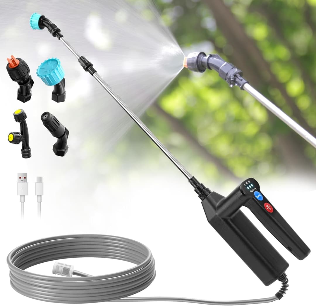 SYLSTAR Battery Powered Sprayer 8M Hose, 26.2inch Electri…
