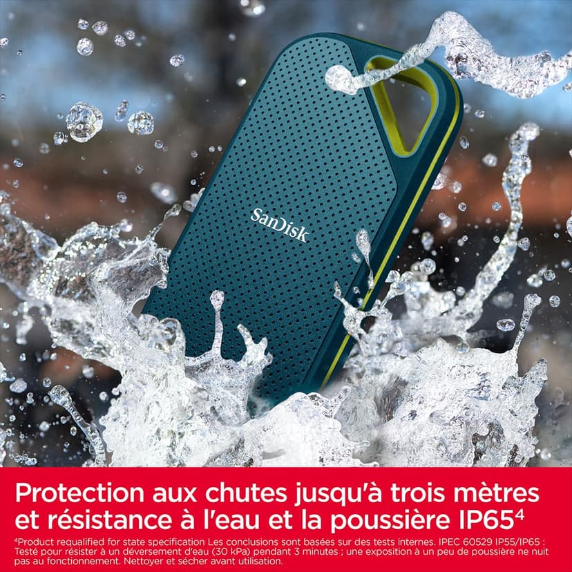 SANDISK Extreme Pro Portable SSD 4TB (up to 2000MB/s Read/Write speeds, 256 bit AES Hardware encryption, up to Three-Meter Drop Protection, IP65 Water and Dust Resistance) Monterey - 5