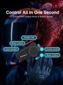 Moman H2 Pro Casque d'interphone de Moto en Fibre de Carbone Système de Communication sans Fil 5.1 Radio FM 1000 m Étanche IP65 - 7