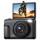 4K Digital Camera for Photography Vlogging: 64MP Compact Cameras with Flip Screen & Anti-Shake - Gift for Beginners Teens Adults - Mini Video Cam 16X Zoom Travel for Boys Girls - 1