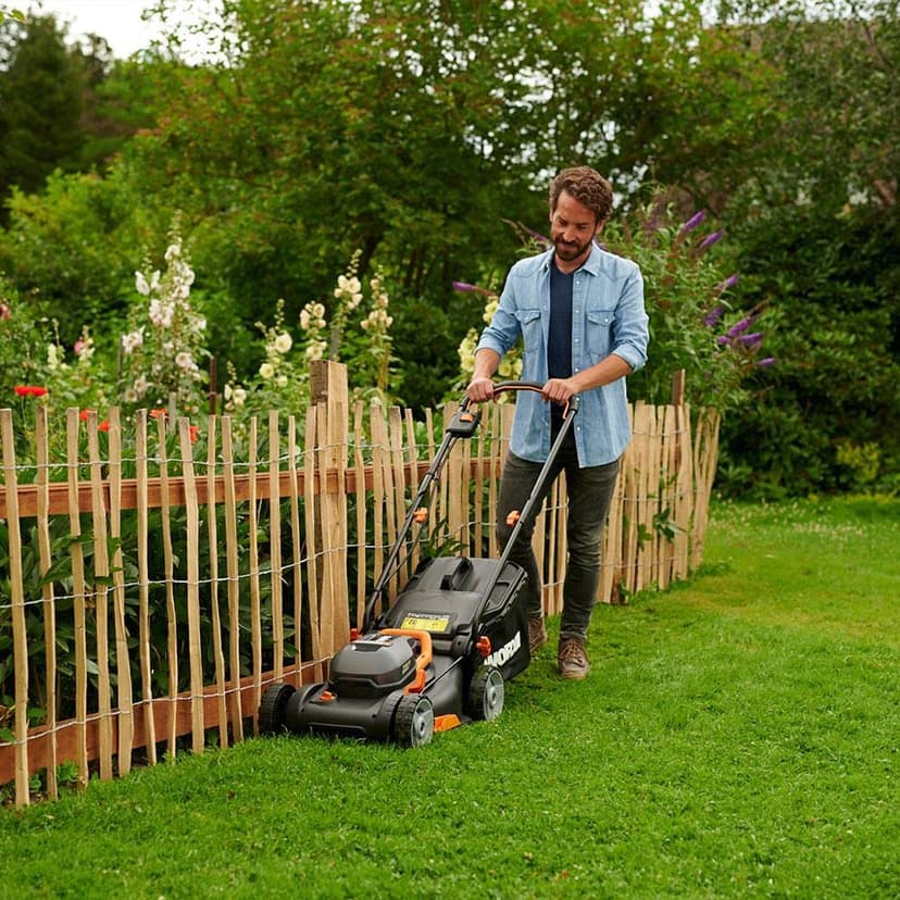 WORX WG743E Cordless Lawnmower 40 V - Professional Lawnmower with Mulching Function & PowerShare Battery - Lawn Mowing without Cable - Ideal for Gardens up to 500 m² - 3