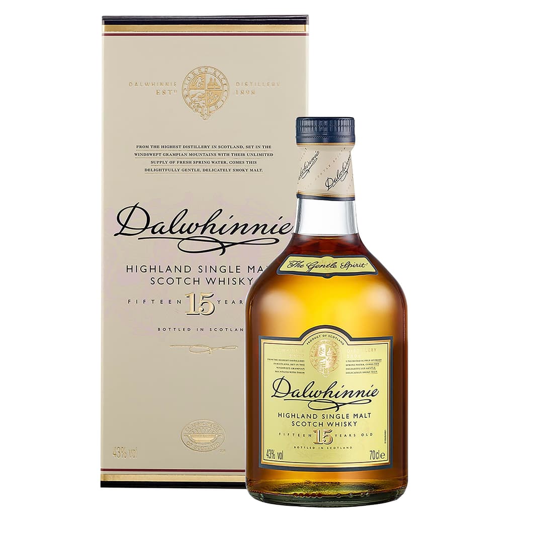 Dalwhinnie 15 Year Old Single Malt Scotch Whisky | 43% vol | 70cl | Scottish Highlands | Smooth & Aromatic | Malty Sweet Flavours & Smoky Warmth | with Gift Box