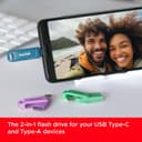 SanDisk Ultra Dual Drive Go USB Type-C Flash Drive 128GB (Memory stick up to 400 MB/s speeds, reversible Type-C & Type-A connectors for Android Smartphone, Tablets and Mac) Lavender - 2