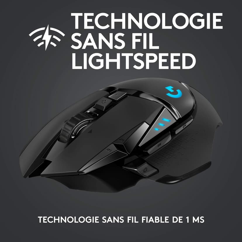 Logitech G502 LIGHTSPEED Souris sans Fil, Capteur Gaming HERO 25K, 25 600 PPP, RGB, Ultra-Léger, 11 Boutons Programmables, Batterie Longue Durée, POWERPLAY-compatible, PC, EU Packaging - Noire - 2