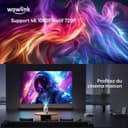 Mini Projector with WiFi 6 and Bluetooth 5.4 Support 4K 1080P Auto Keystone 180° Rotatable Projector Portable Compatibile with HDMI/TV Stick/Memory Stick - 4