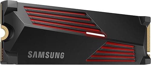 Samsung SSD Interne 990 PRO avec dissipateur, NVMe M.2 PCle 4.0, 1 To, Vitesse de lecture jusqu'à 7 450 Mo/s, Gestion Intelligente de la chaleur, MZ-V9P1T0CW
