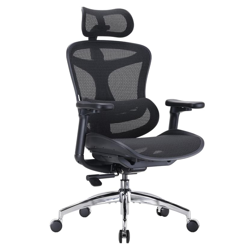 SIHOO Doro C300 Ergonomic Office Chair with Ultra Soft 3D Armrests, Dynamic Lumbar Support for Home Office, Adjustable Backrest Desk Chair (Black) - 1