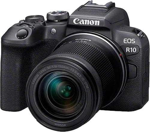 Canon EOS R10 Appareil Photo Hybride Format APS-C 242 Mpix Noir + Objectif RF-S 18-150mm F35-63 is STM Noir
