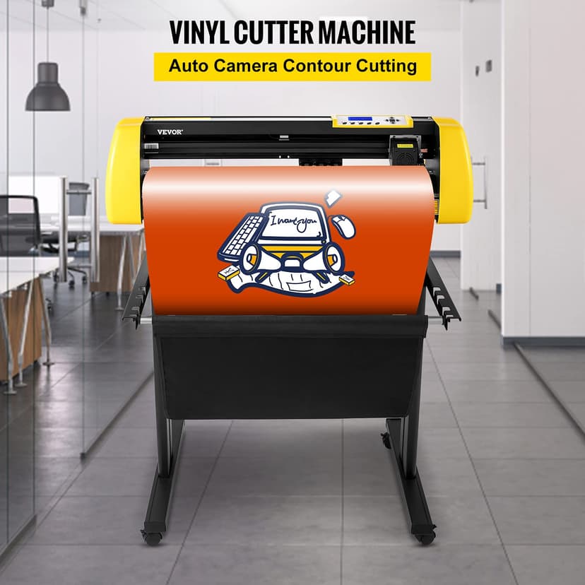 VEVOR Vinyl Cutting Plotter 870mm Vinyl Cutting Plotter for Printing Vinyl Auto Cut Camera Contours LCD Display Adjustable Strength and Speed Compatible with Windows - 2