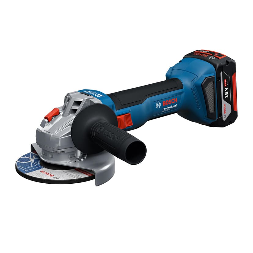 Bosch Professional GSB 18V-50 Cordless Impact Wrench & GBH 185 Cordless Hammer Drill & GWS 18V-8 Battery Grinder & 3 x GBA 4.0 Ah Battery + GAL 18V-40 Charger & M-Bag Case in Cardboard Box - 5