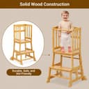 COSYLAND Montessori Learning Tower for Children from 1 Year - Safe Children's Learning Tower from 2 Years - Sturdy Toddler Tower, Natural Colour - 5
