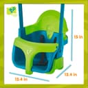 TP Toys Fauteuil Bébé Évolutif Quadpod 4 en 1 – Balançoire Bébé de 6 Mois à 8 Ans – Sangles d’Extension pour Portiques Hauts et Bas – Sécurisée et Confortable – Bleu/Vert - 3