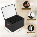 Romon Rangement Chaussure Pliable Pour 12 Paires Avec Couvercle Transparent Et Poignées, Gain De Place, Pour Placard Et Entrée, Noir - 2