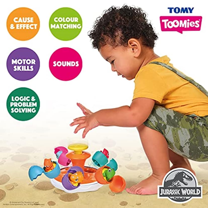 Toomies E73252 Tomy Spin & Hatch Dino Eggs, Dinosaur Children, Jurassic World, Educational Shape Sorter with Colours and Sound, Toy for Baby Boys & Girls Aged 1, 2 & 3 Years Old, Multicoloured - 7