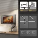 Ergosolid PC Monitor Stand, Ergonomic Gas Spring Articulated Arm, 17-32 Inches, VESA 75mm and 100mm, 360° Rotatable - 6
