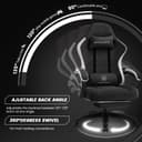 GTPLAYER Gaming Chair, Ergonomic Gaming Chair, Desk Chair with Fabric Surface, Spring Seat Cushion, Connecting Armrests and Footrest, Dark Black - 4