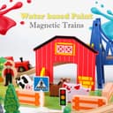 Jacootoys 80PCS Wooden Train Tracks Set Magnetic Trains Educational Construction Toy Wooden Car Tracks Vehicles for Kids 3+ Years Old Girls Boys - 3