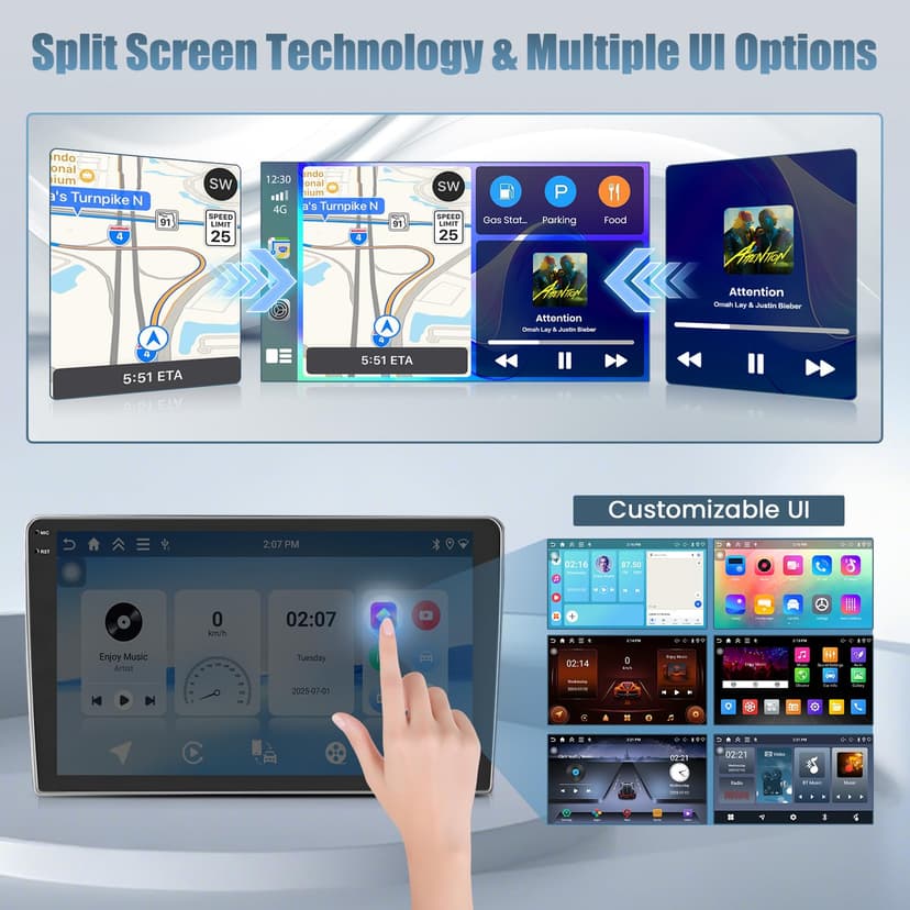 Roinvou 4G+64G Android 15 Autoradio pour Citroen Berlingo & Peugeot Partner 2015-2018 sans Fil Carplay Android Auto, 9'' Incell Écran Tactile Radio GPS Bluetooth FM RDS WiFi EQ SWC Caméra de Recul - 6